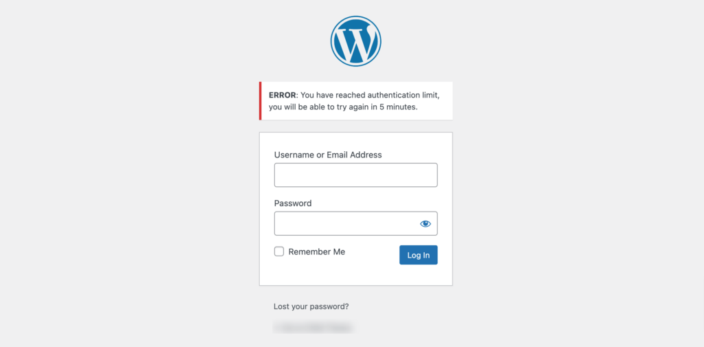 Ini adalah tangkapan layar halaman login WordPress