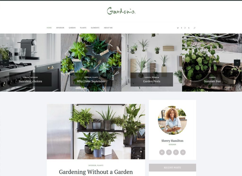 Gardenia - Tema WordPress pentru blog de grădinărit