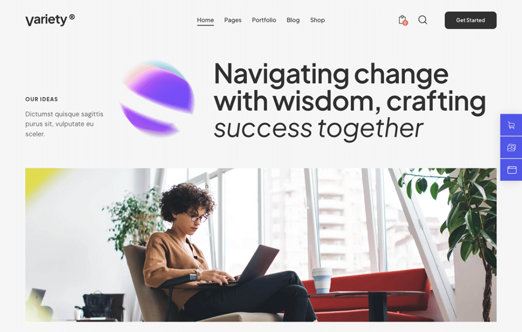 Variety — многостраничная тема WordPress для бизнеса и консалтинга