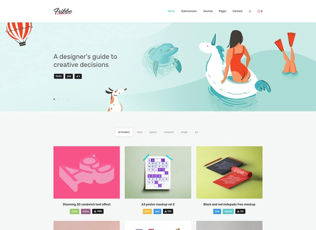 Fribbo - Freebies Blog WordPress Theme