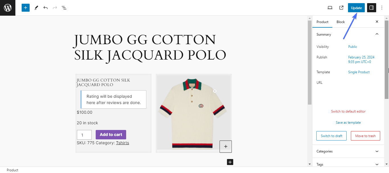 personalizați pagina produsului WooCommerce