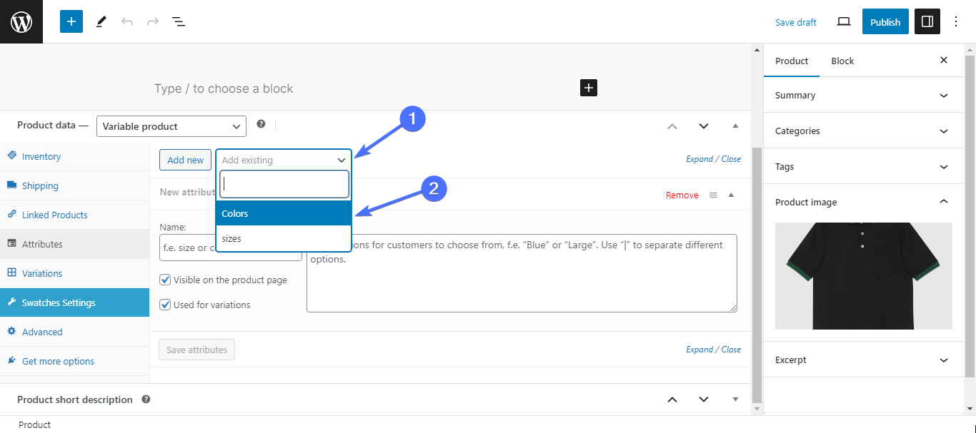 Atributele produsului WooCommerce