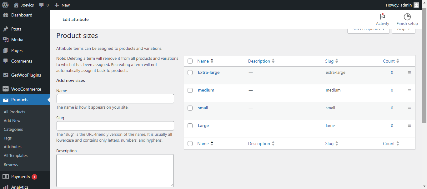 Variaciones de WooCommerce