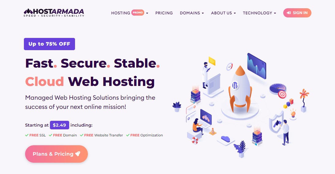 HostArmada - Bluehost 的替代品