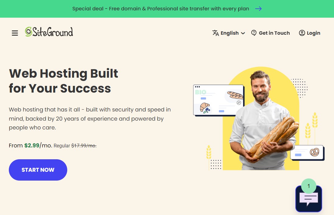 SiteGround - Bluehost の最良の代替品