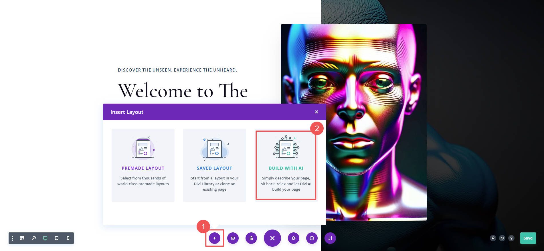 Faça com que o Divi AI refaça a criação da página - Etapas 1-2