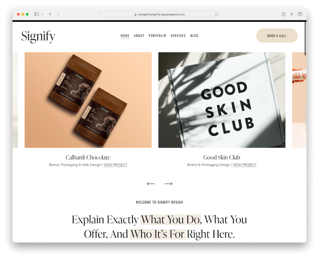 Signify Squarespace-Unternehmensvorlage