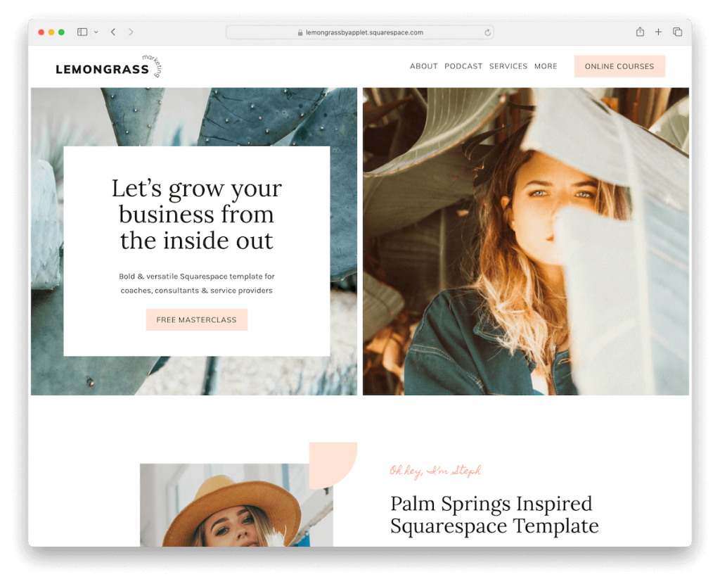 قالب تمويل Lemongrass Squarespace