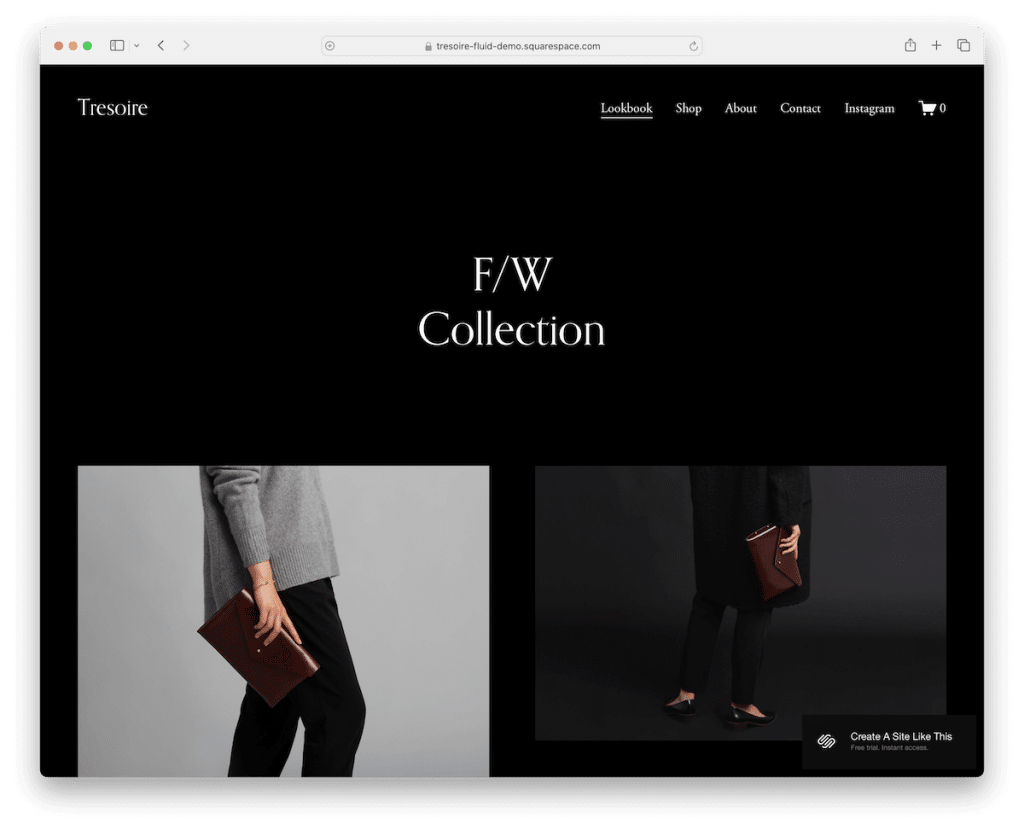 modelo de luxo tresoire squarespace