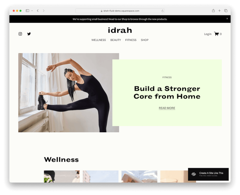 Templat e-niaga idrah squarespace