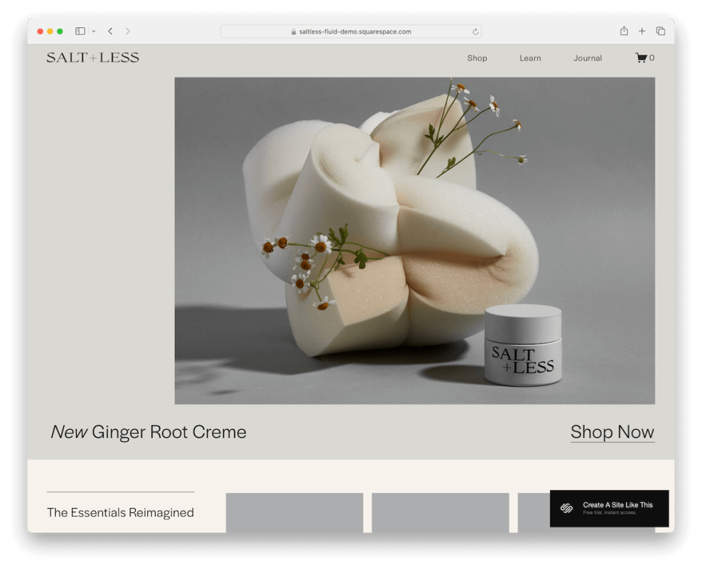 Saltless Squarespace-Vorlagenshop