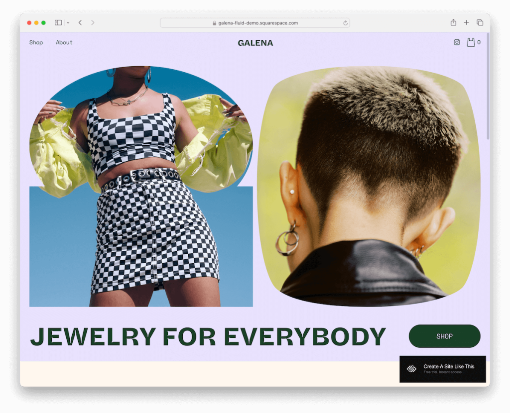 modello di lusso galena Squarespace