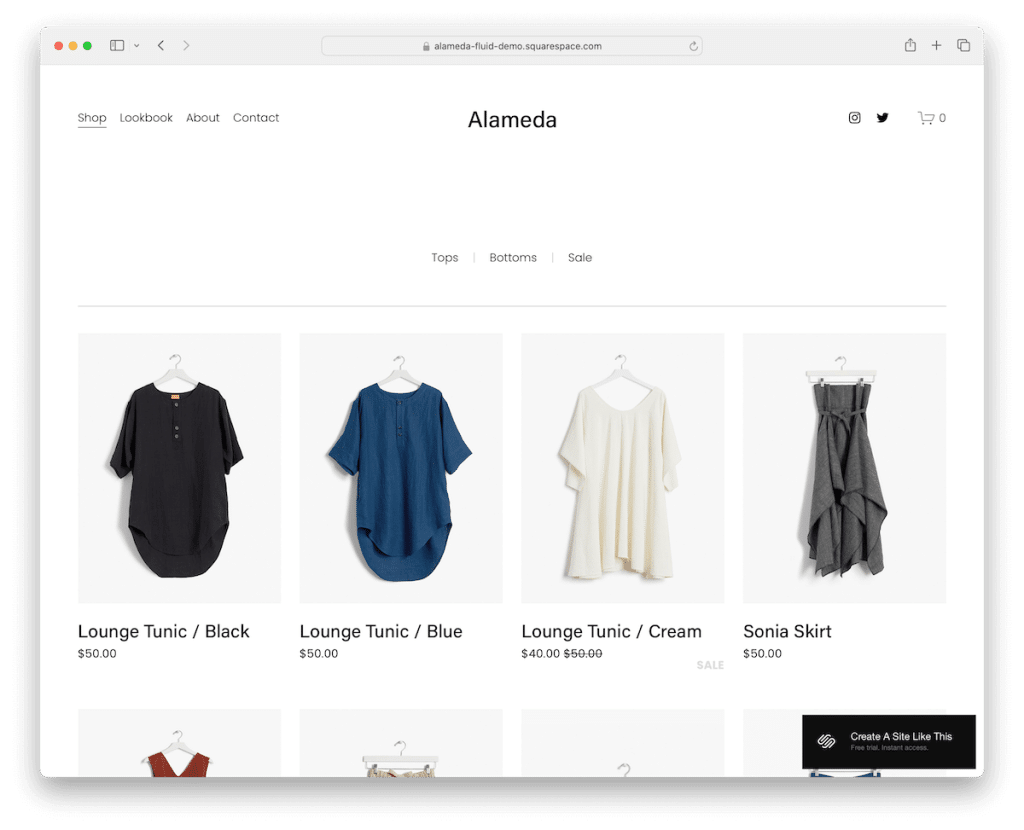 alameda squarespace moda şablonu