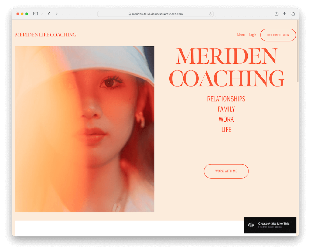 Meriden squarespace 簡約模板