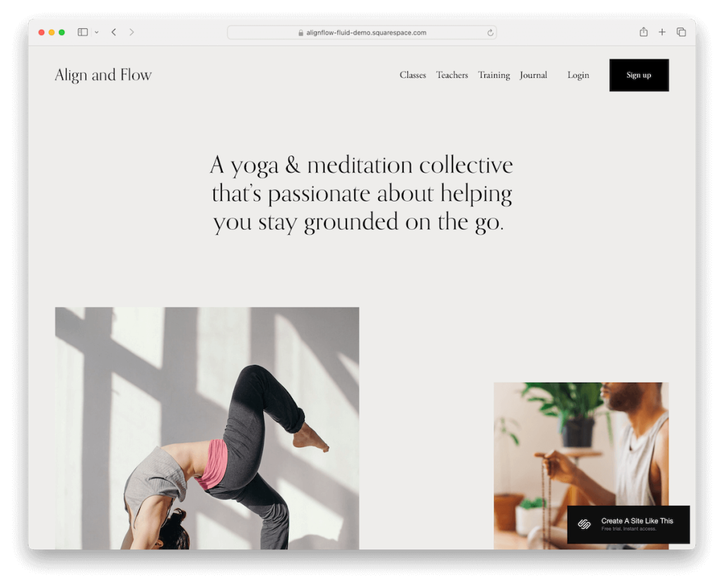 alignflow squarespace sağlık şablonu