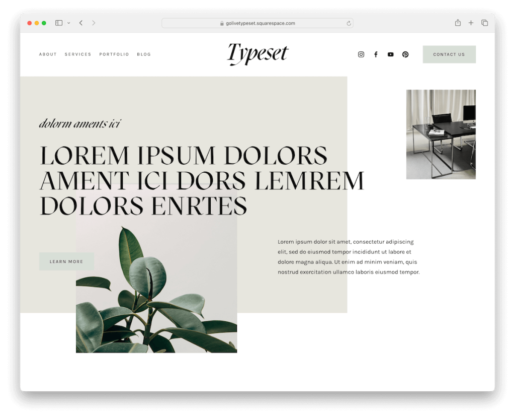 dizgi squarespace sağlık şablonu