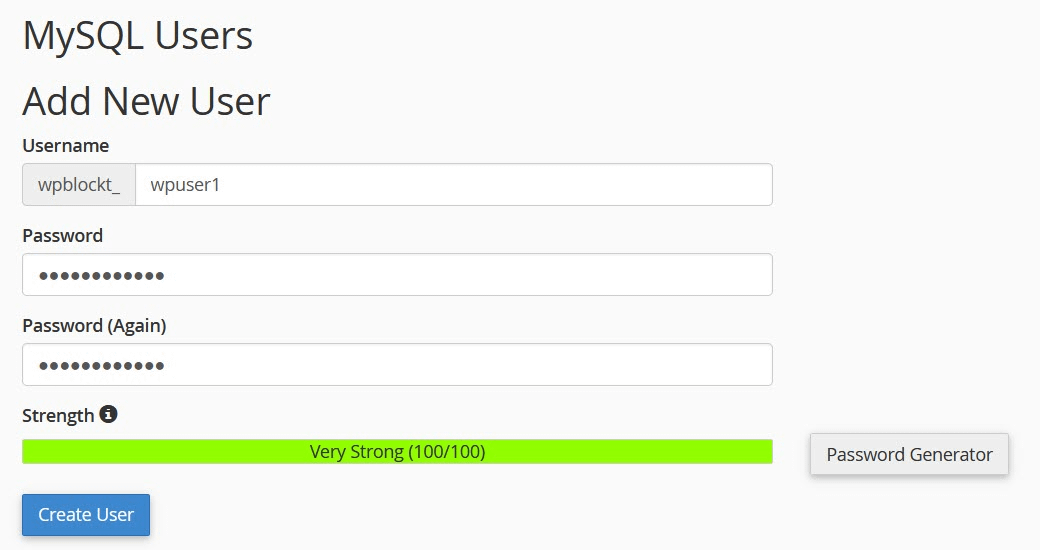 MySQL ユーザーが新しいユーザーを追加