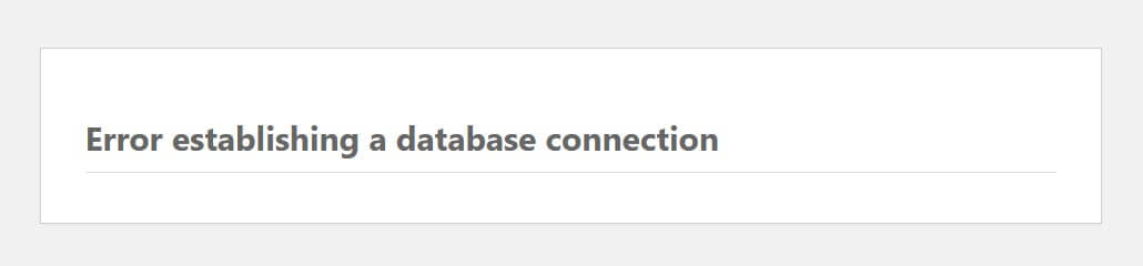 Errore durante la creazione di una connessione al database in WordPress