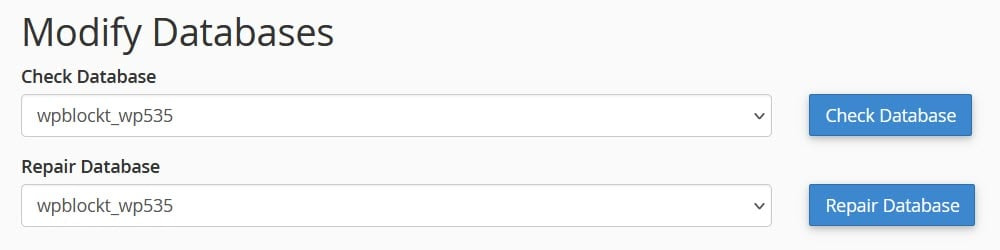 Modifica la funzione Database di riparazione del database