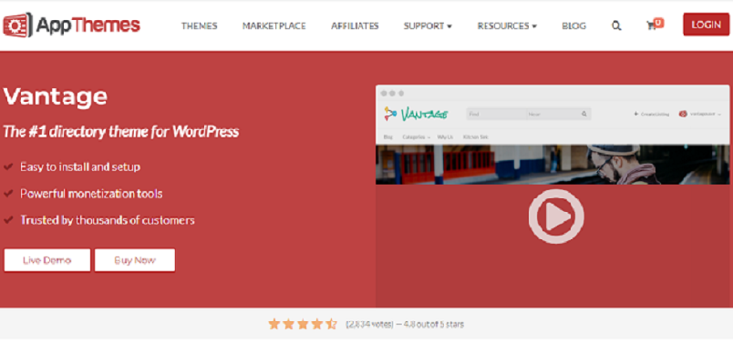 Tema WordPress Vantage Directory