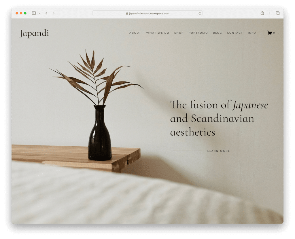 Japandi Squarespace Innenarchitektur-Vorlage