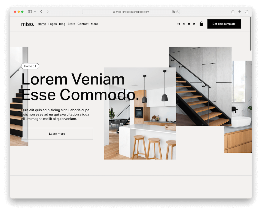 szablon projektu wnętrz miso Squarespace