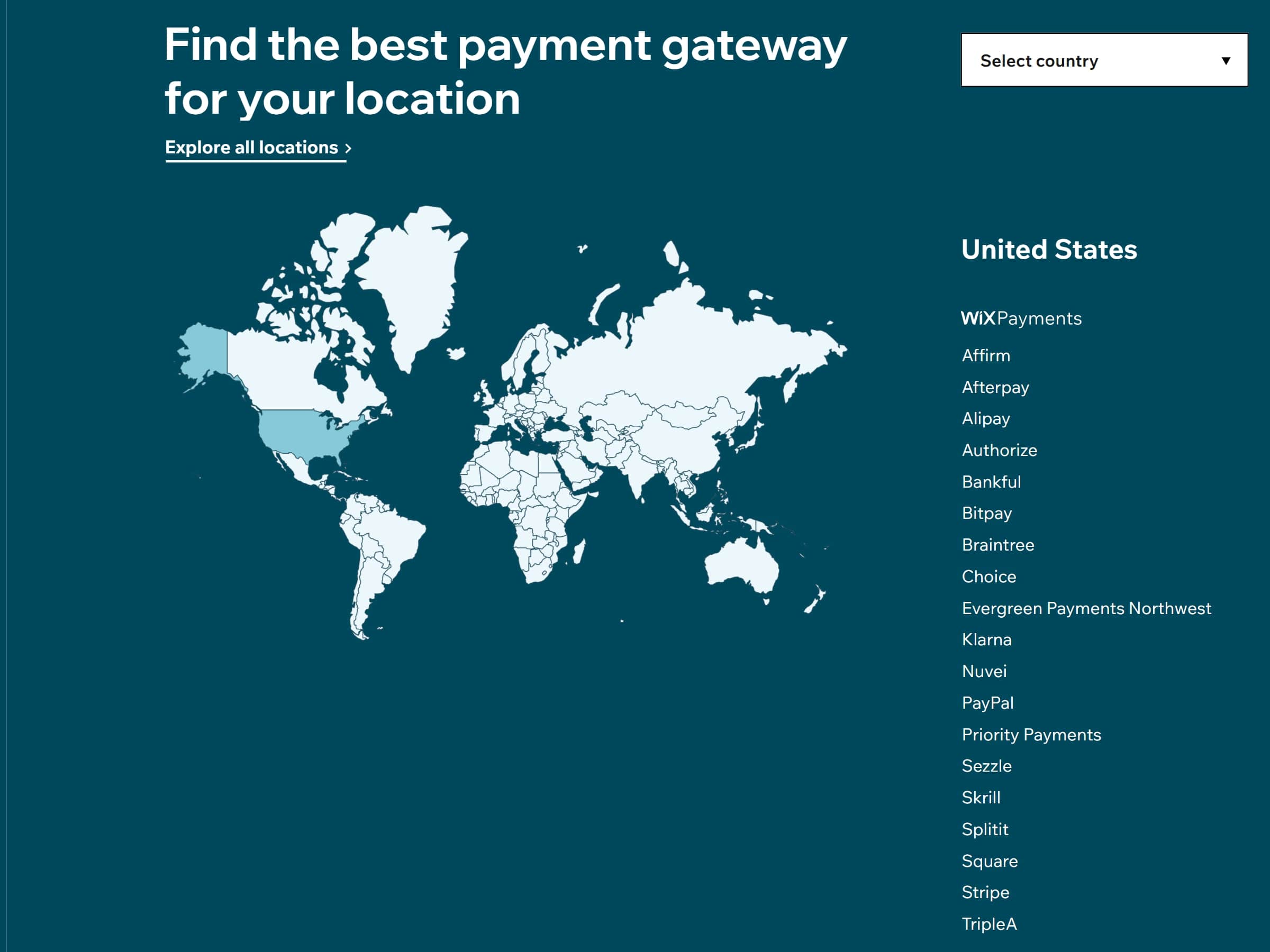 gateways de pagamento wix