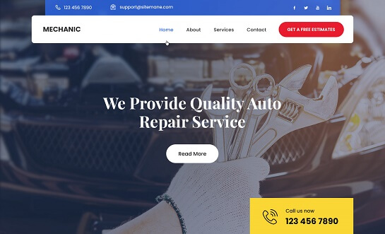Tema de WordPress para mecánico de automóviles