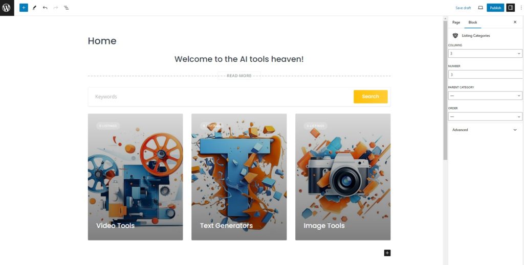 WordPress で AI tools ディレクトリを作成します。