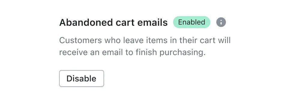 Emails de carrinho abandonado do Shopify