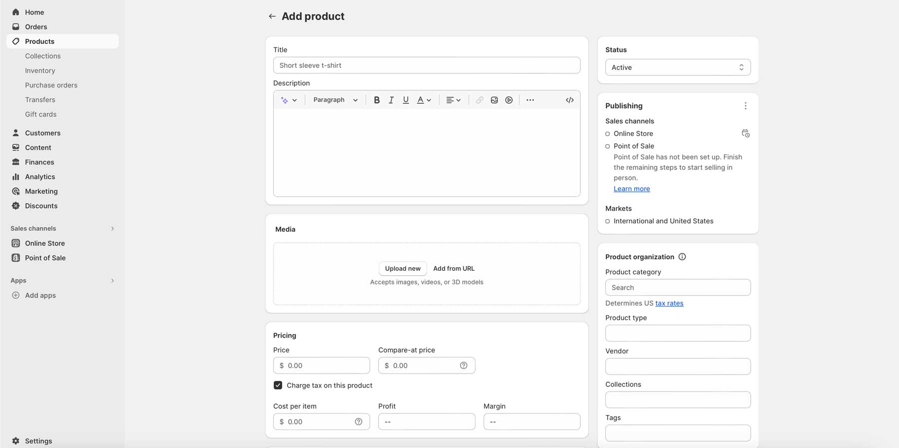 Shopify에 제품 추가