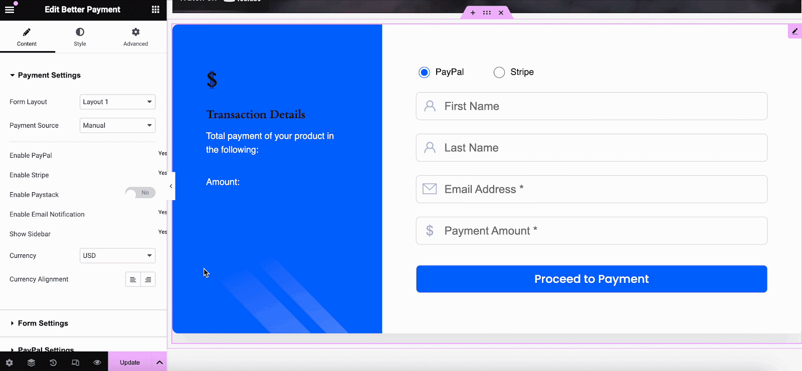 Stripe Subscription in Better Payment