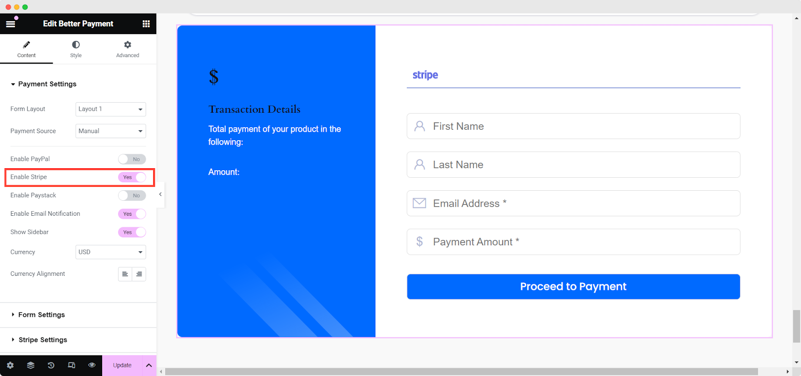 Stripe Subscription in Better Payment