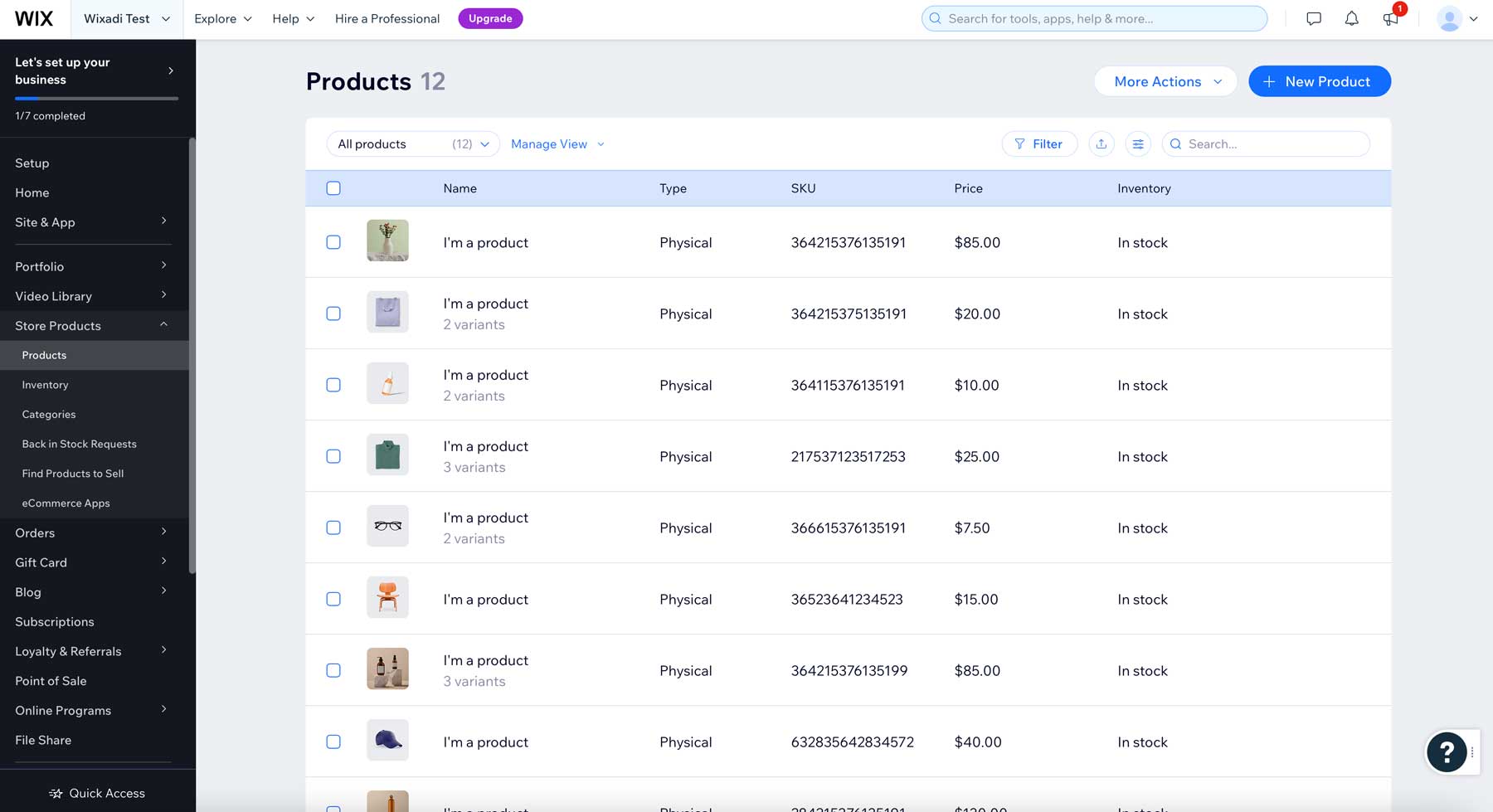 Wix-Dashboard