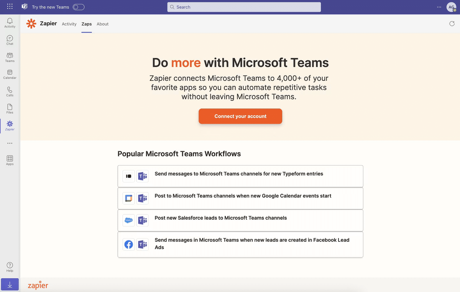 microsoft teams zapier home