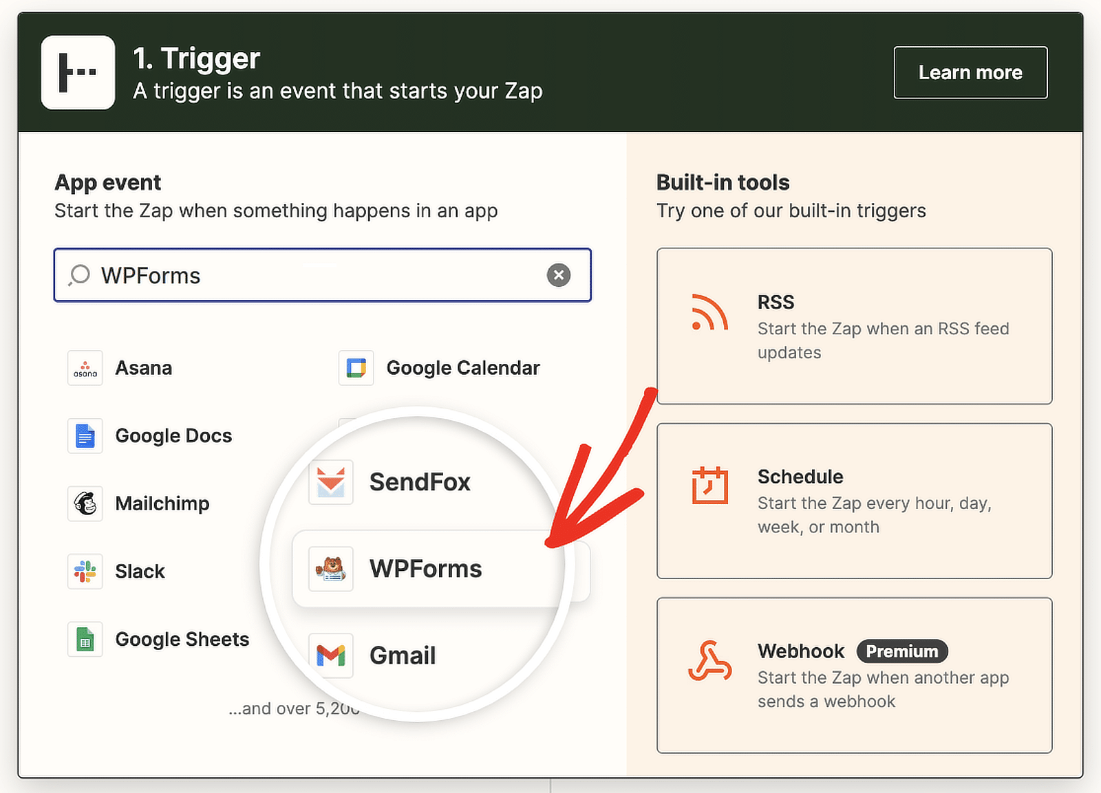 zapier trigger wpforms