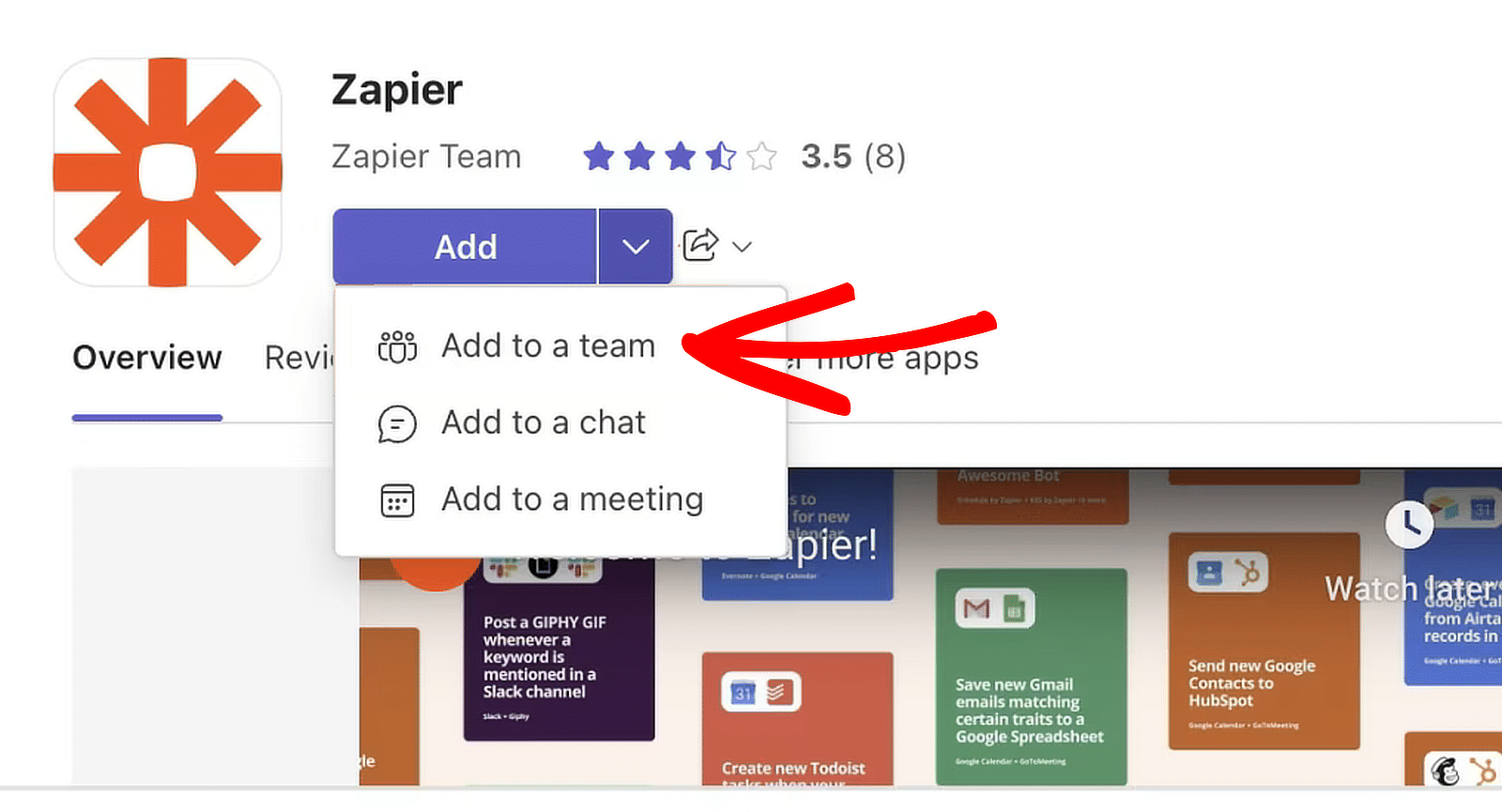 zapier add to team