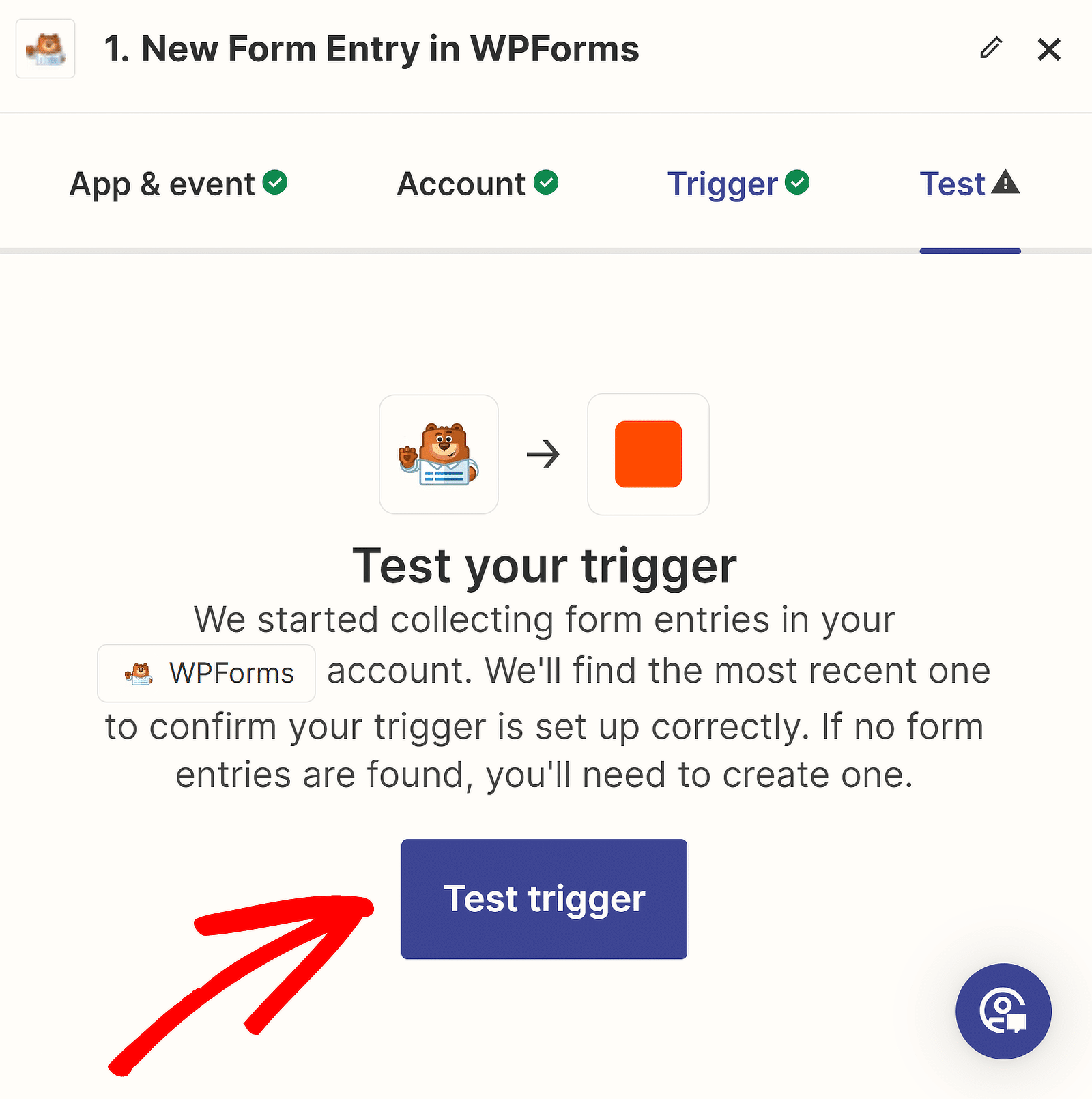 test wpforms trigger