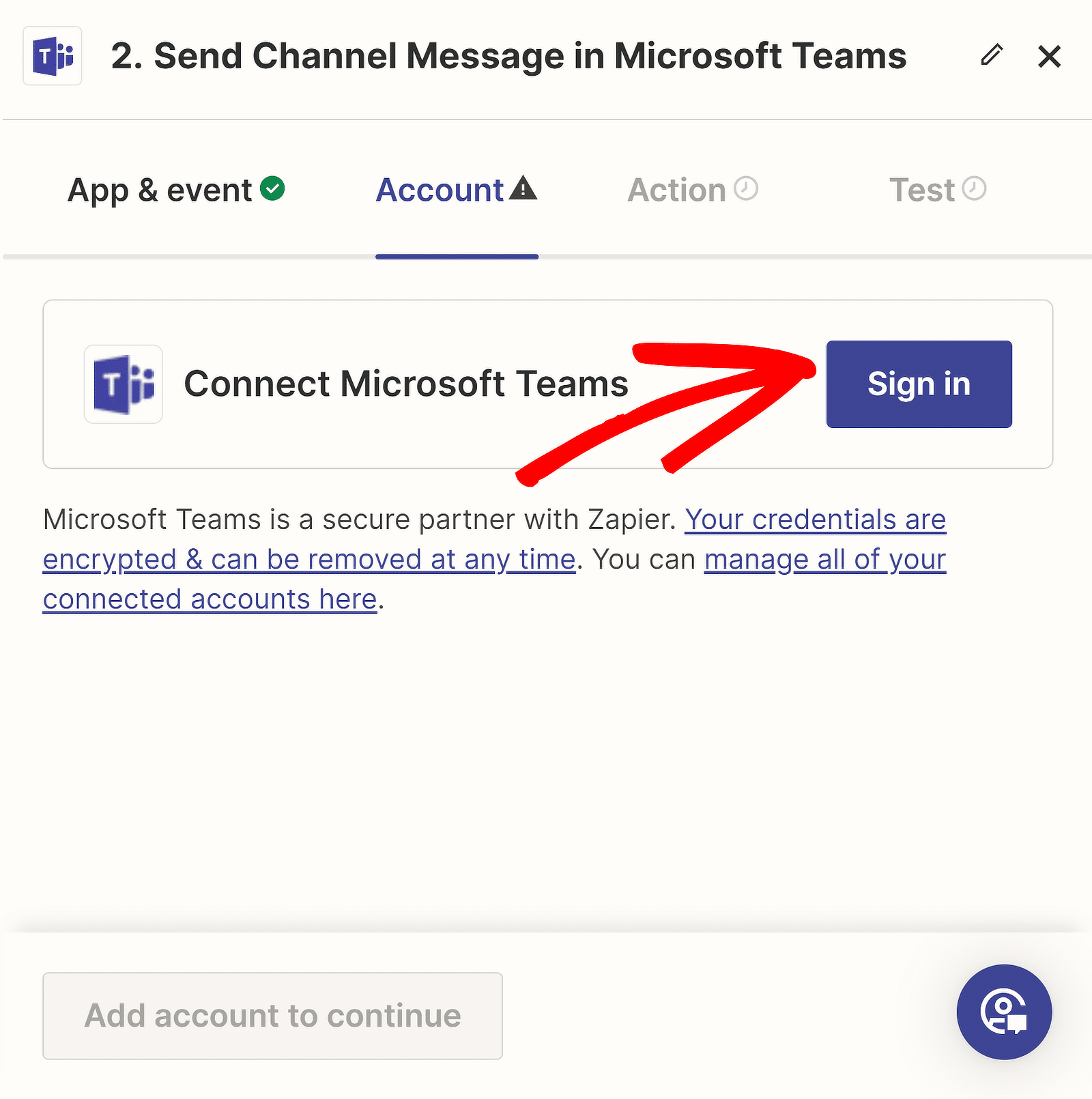 connect microsoft teams account zapier