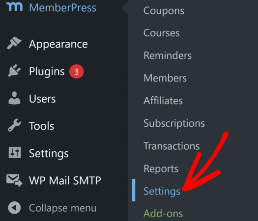 Configuración de MemberPress