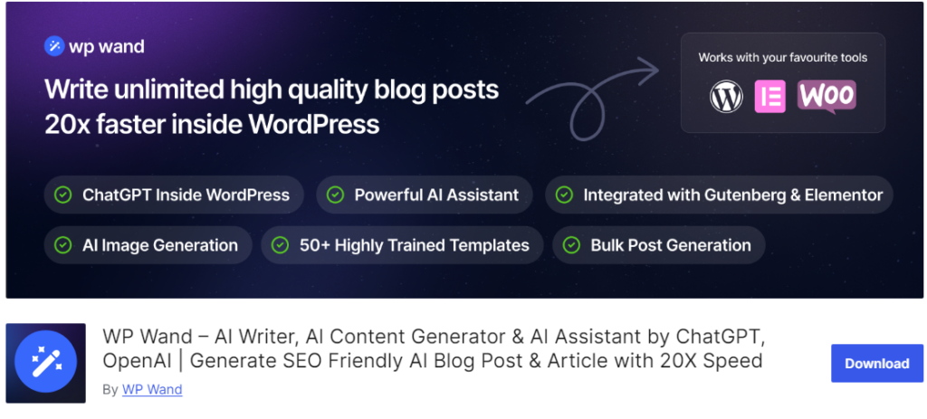 wp wand - Complementos ChatGPT de WordPress