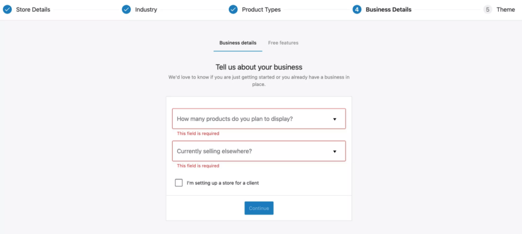 détails de l'entreprise woocommerce