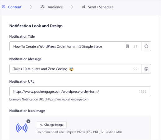 Contenido de transmisión push