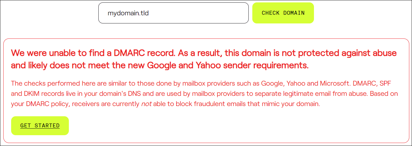 DMARC が検証されなかった結果