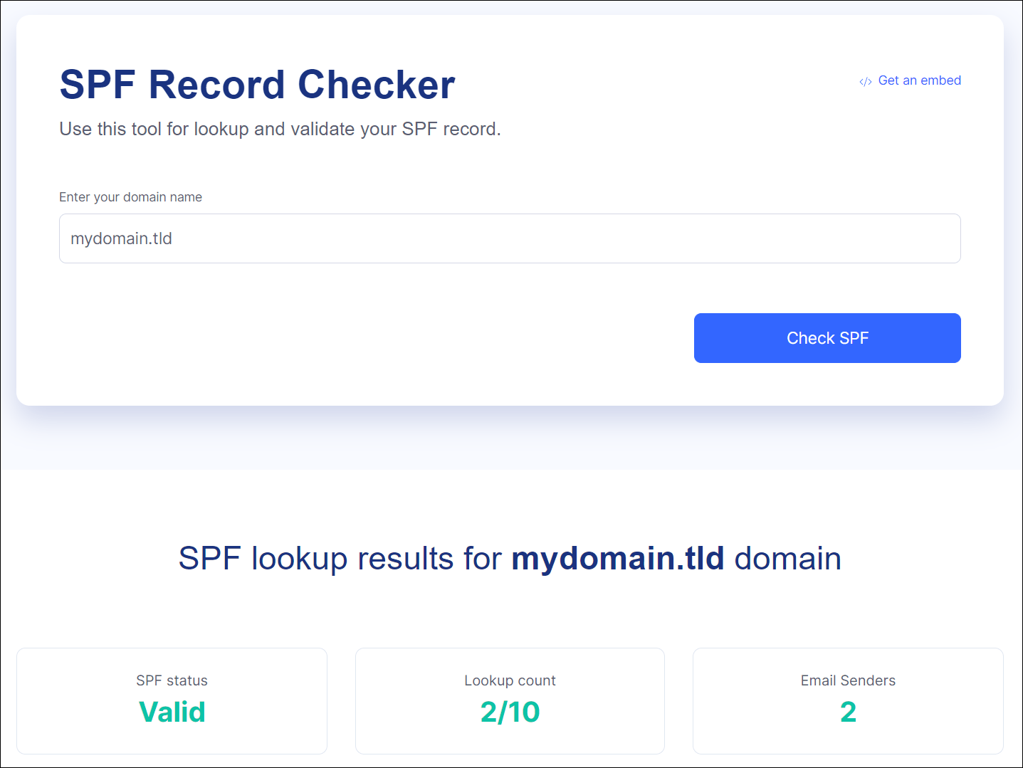 Vérificateur d'enregistrement SPF d'EasyDMARC