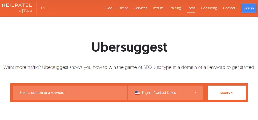 Ubersuggest – 关键字研究的最佳 Ahrefs 替代品