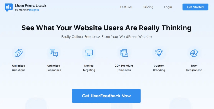 UserFeedback สำหรับตัวอย่างแบบสำรวจความพึงพอใจของลูกค้า