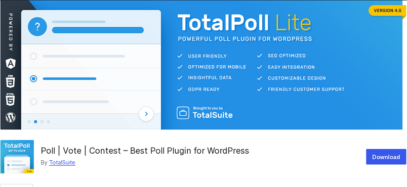 TotalPoll 투표 플러그인