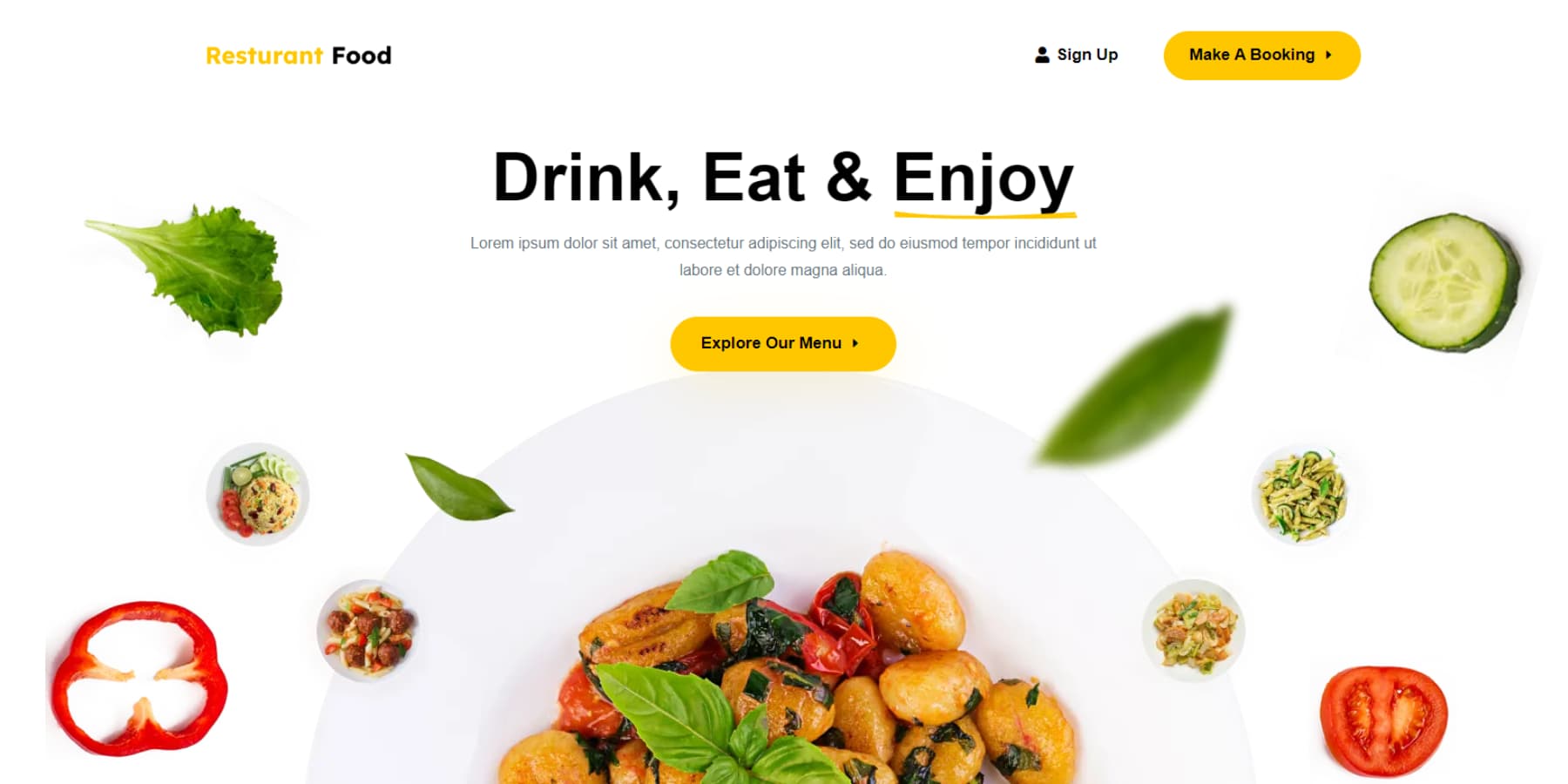 Ein Screenshot des Restaurant-Layouts von Divi Supreme Pro