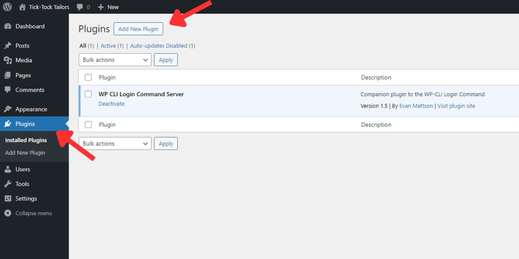 Tangkapan layar cara memasang plugin